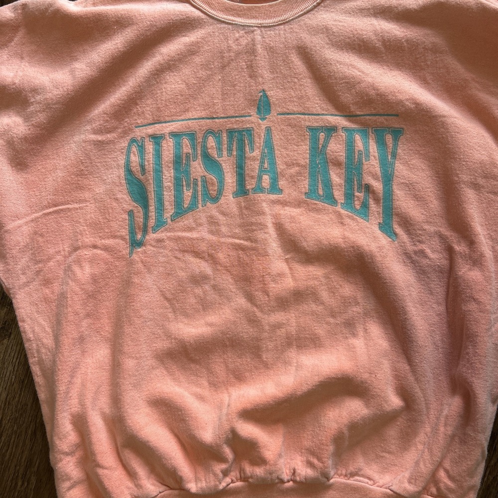 Vintage Cottontops Pullover Crew Neck Sweatshirt Siesta Key large Orange USA - Picture 3 of 10